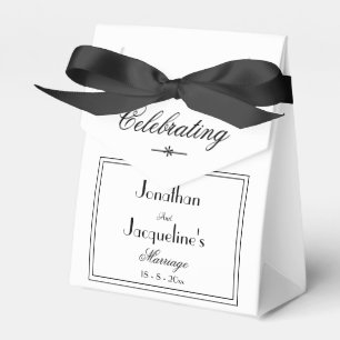 Elegant Personalised Names White Wedding Favour Bo Box