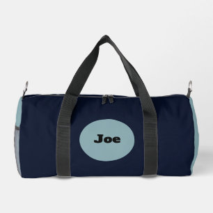 Elegant personalised navy blue duffle bag