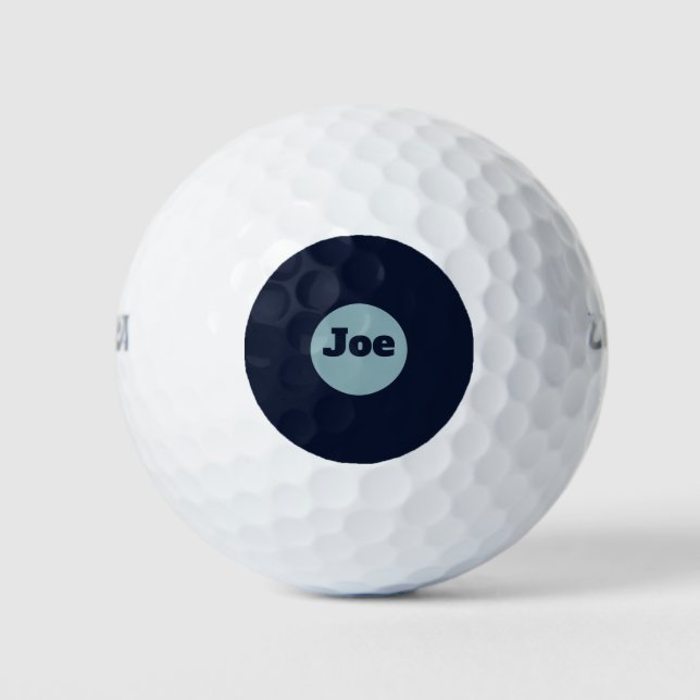 Elegant personalised navy blue golf balls (Front)