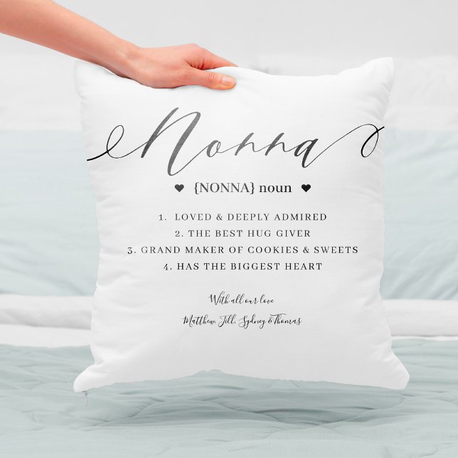 Elegant Personalised Nonna Definition Keepsake Cushion (Creator Uploaded)