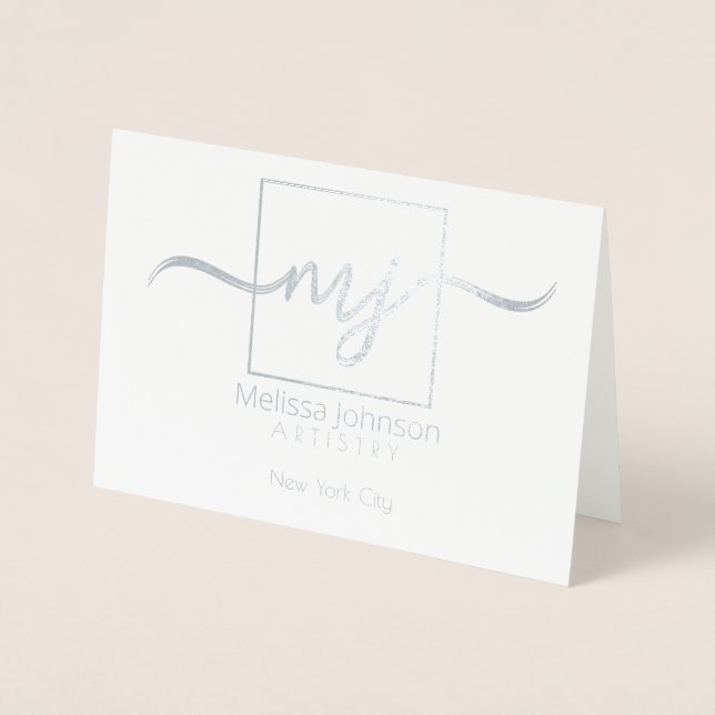 Elegant personalised  note foil card (Front)