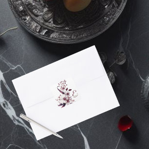 Elegant Personalised Orchid Flowers Square Sticker