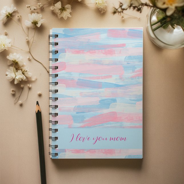Elegant Personalised Pastel Art Brushstroke  Notebook (Elegant Personalized Pastel Art Brushstroke Notebook)