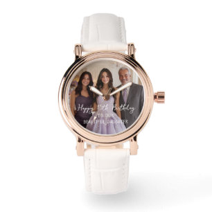 Elegant Personalised Photo 15th Birthday Keepsake Watch
