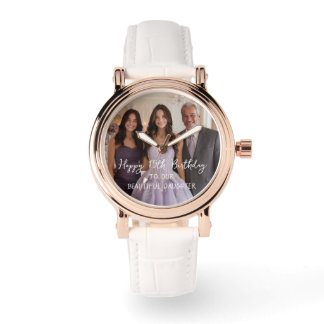 Elegant Personalised Photo 15th Birthday Keepsake Watch