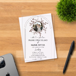 Elegant Personalised Photo Wedding Acrylic Invitations