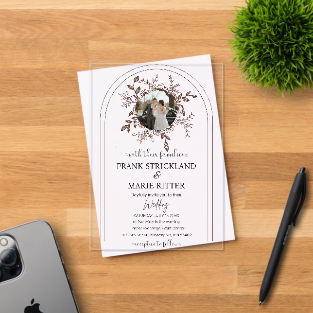 Elegant Personalised Photo Wedding Acrylic Invitations (Insitu (Invitation Card))