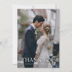 Elegant Personalised Photo Wedding Thank You Card