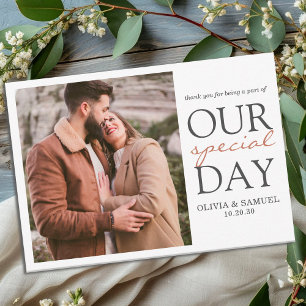 Elegant Personalised Photo Wedding Thank You Card