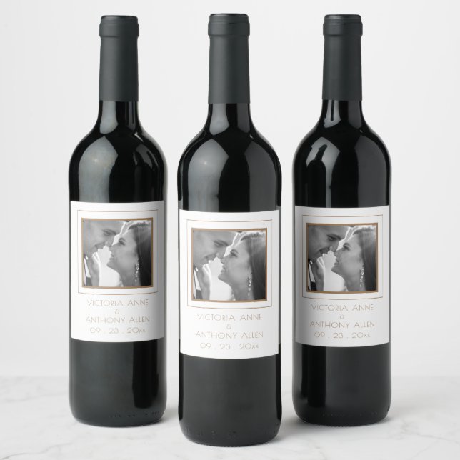 Elegant Personalised Photo Wine Label (Bottles)