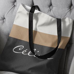 Elegant Personalised Premium Stripe Design Tote Bag