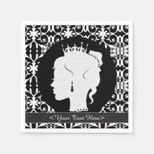 Elegant Personalised Princess Silhouette Napkins