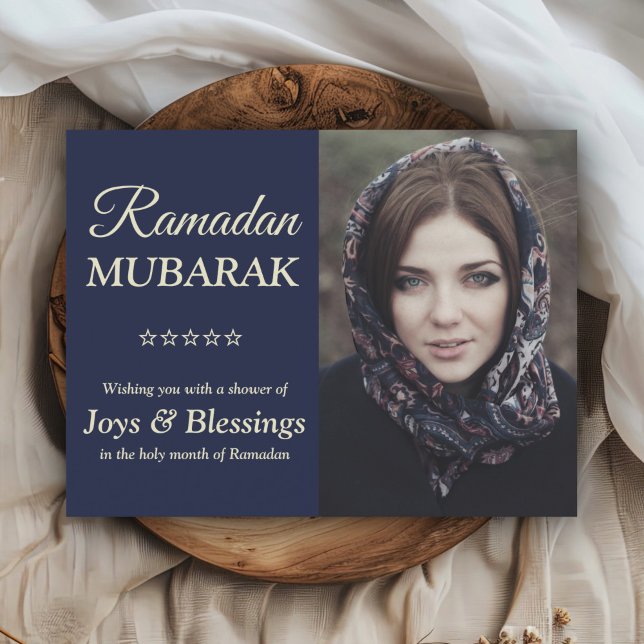 Elegant Personalised Ramadan Mubarak Photo Postcard (Creator Uploaded)