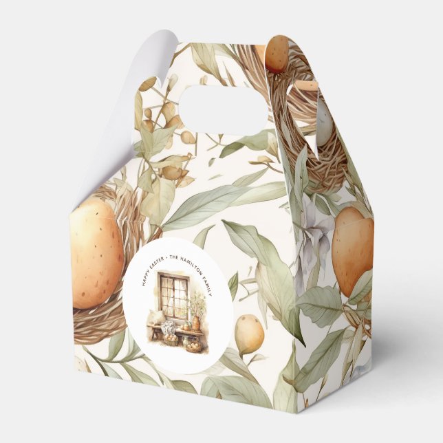 Elegant Personalised Rustic Easter Favour Box (Front Side)
