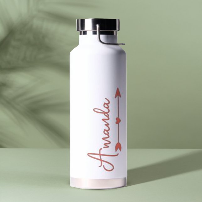  Elegant Personalised Script Heart Bridesmaid   Water Bottle (Creator Uploaded)