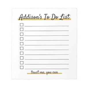 Elegant Personalised To do list Notepad