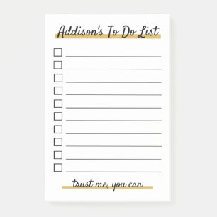Elegant Personalised To do list Post-It Notes