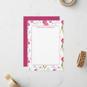 Elegant Personalised Watercolor Wildflower Card