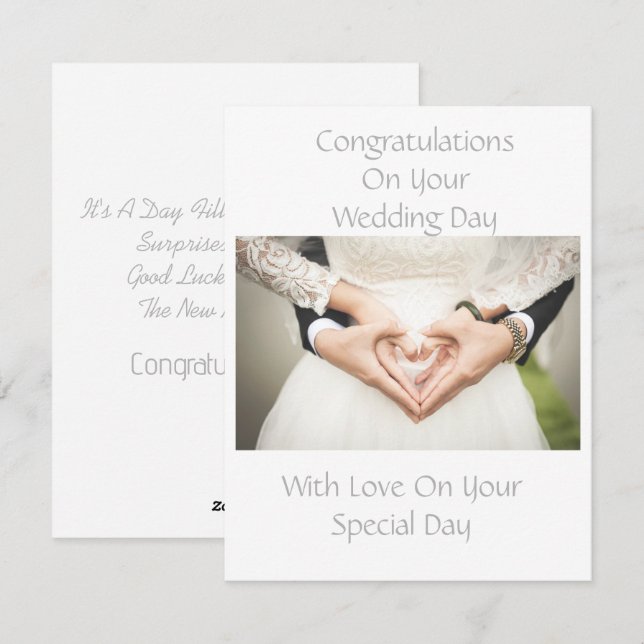 Elegant Personalised Wedding Congratulations Card (Front/Back)