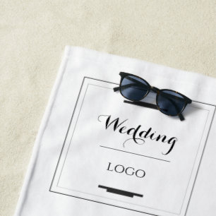 Elegant Personalised Wedding  Custom Modern Gift Beach Towel