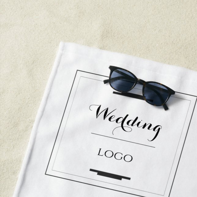 Elegant Personalised Wedding  Custom Modern Gift Beach Towel (In Situ)
