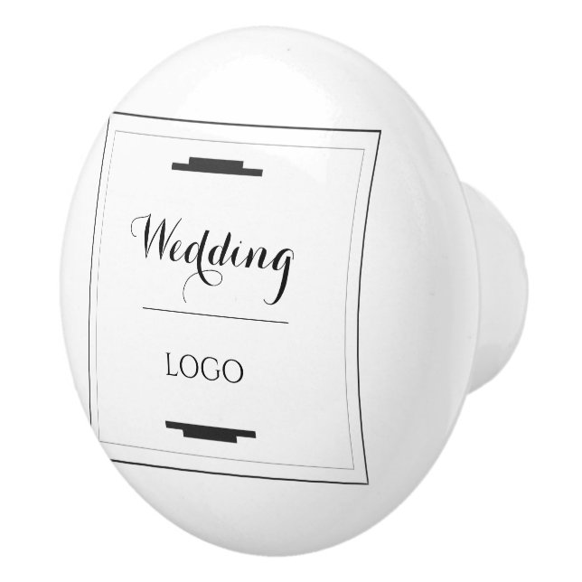Elegant Personalised Wedding  Custom Modern Gift Ceramic Knob (Right)