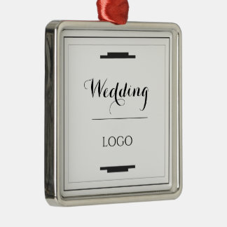 Elegant Personalised Wedding  Custom Modern Gift Metal Ornament