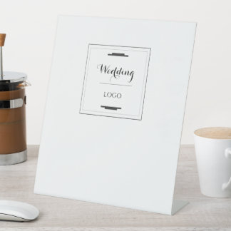 Elegant Personalised Wedding Custom Modern Gift Pedestal Sign