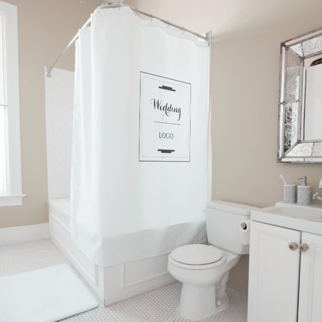 Elegant Personalised Wedding  Custom Modern Gift Shower Curtain (In Situ)