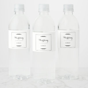 Elegant Personalised Wedding Custom Modern Gift Water Bottle Label