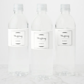 Elegant Personalised Wedding Custom Modern Gift Water Bottle Label