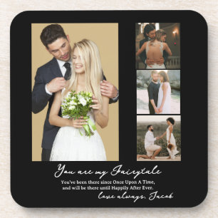 Elegant Personalised Wedding Day Photo Collage  Coaster