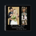 Elegant Personalised Wedding Day Photo Collage  Notebook<br><div class="desc">Elegant Personalised Wedding Day Photo Collage Throw Pillow</div>