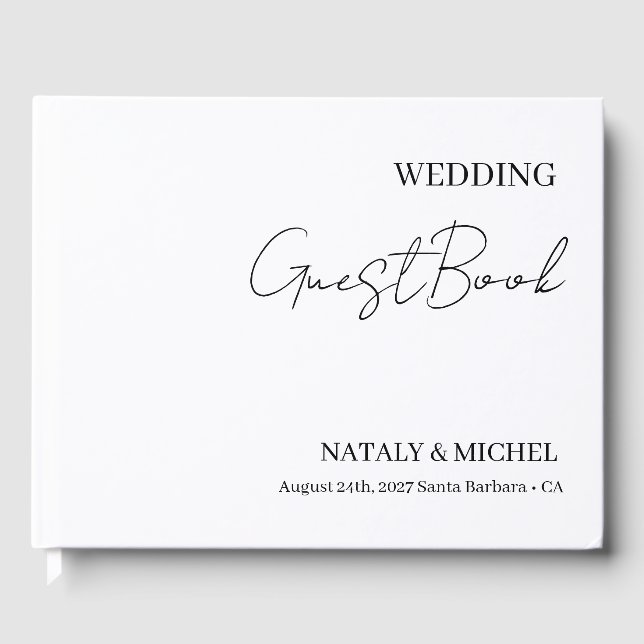 Elegant Personalised Wedding Guest Book (Front)