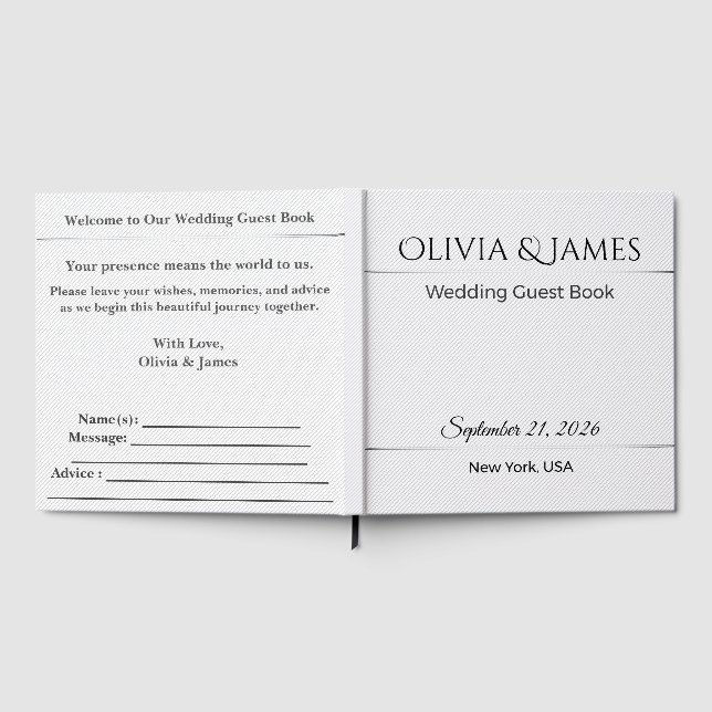 Elegant Personalised Wedding Guest Book (Full)