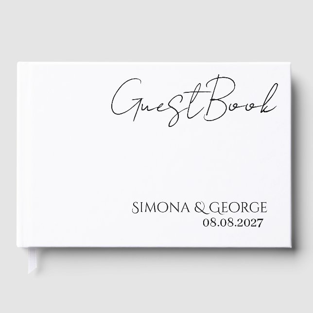 Elegant Personalised Wedding Guest Book (Front)