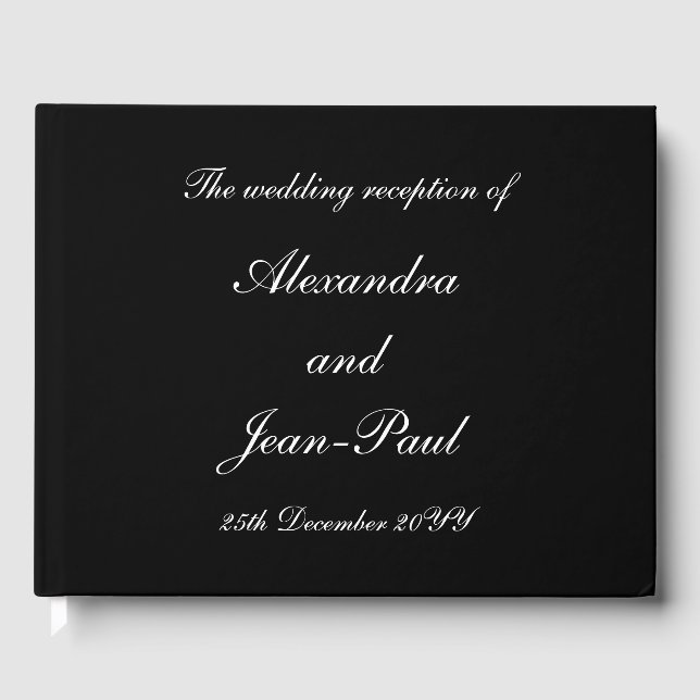 Elegant, Personalised Wedding Guest Book (Front)