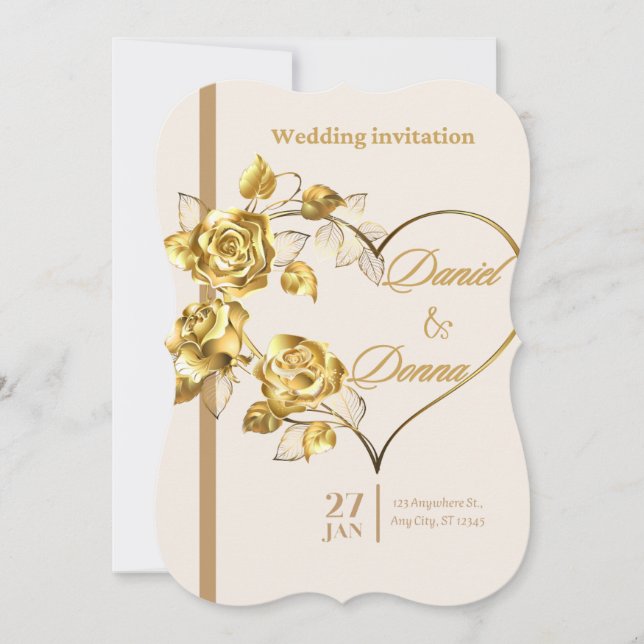 Elegant Personalised Wedding Invitation (Front)