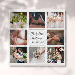 Elegant Personalised Wedding Photo Collage Faux Canvas Print<br><div class="desc">Personalise with your eight favourite wedding day photos,  name and special date to create a unique photo collage,  memory and gift. Designed by Thisisnotme©</div>