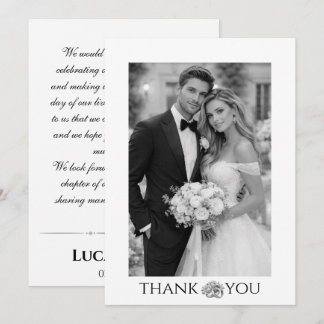 Elegant Personalised Wedding Photo Trends Thank You Card