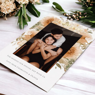 Elegant Personalised Wedding Thank You Card