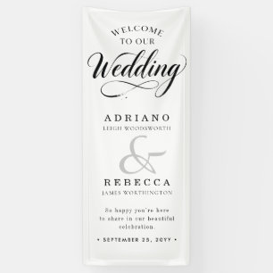 Elegant Personalised Wedding Welcome Banner