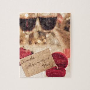 Elegant Personalised Will You Marry Me? Jigsaw Puzzle