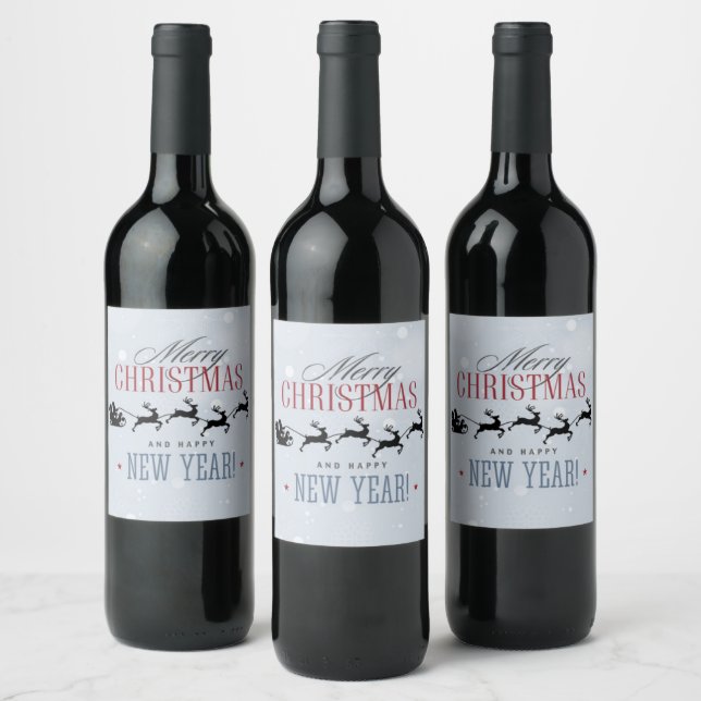 Elegant Personalised Wine Bottles for Holiday Gift Label (Bottles)