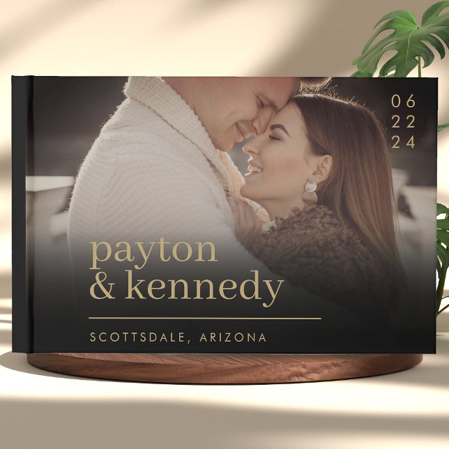 Elegant Personalised With Name And Photo Wedding Guest Book (Creator Uploaded)