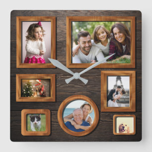 Elegant personalised wood photo frames wood Clock