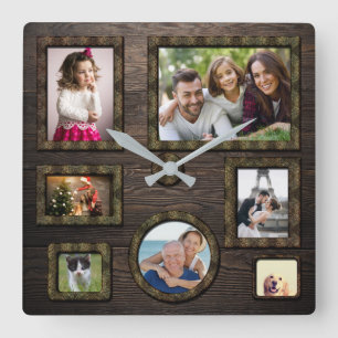 Elegant personalised wood photo frames wood Clock