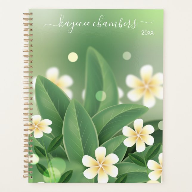 Elegant Personalised Yellow & White Flowers Custom Planner (Front)