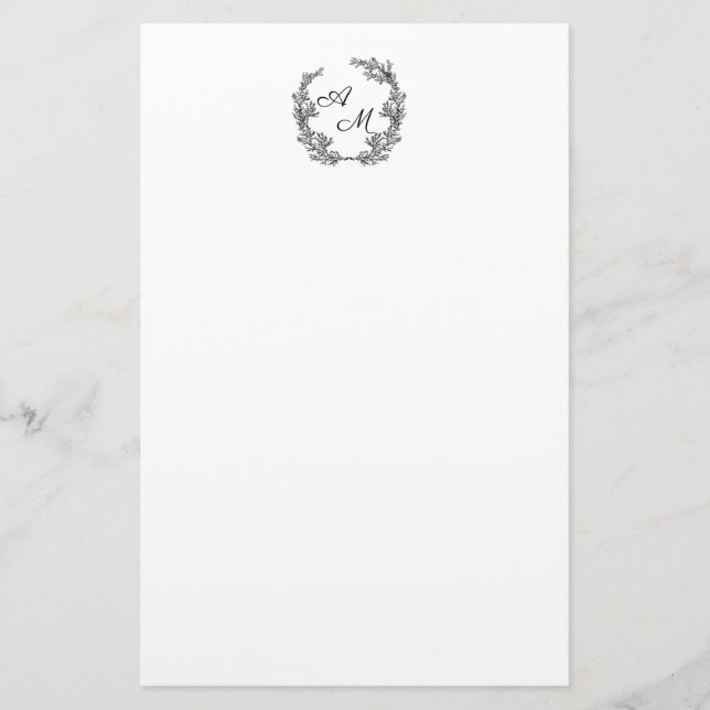 Elegant personalizable monogram stationery (Front)