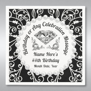 Elegant Personalized, Birthday Paper Napkins